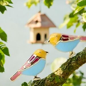 Colorful Bird Enameled Petite Stud Earrings
